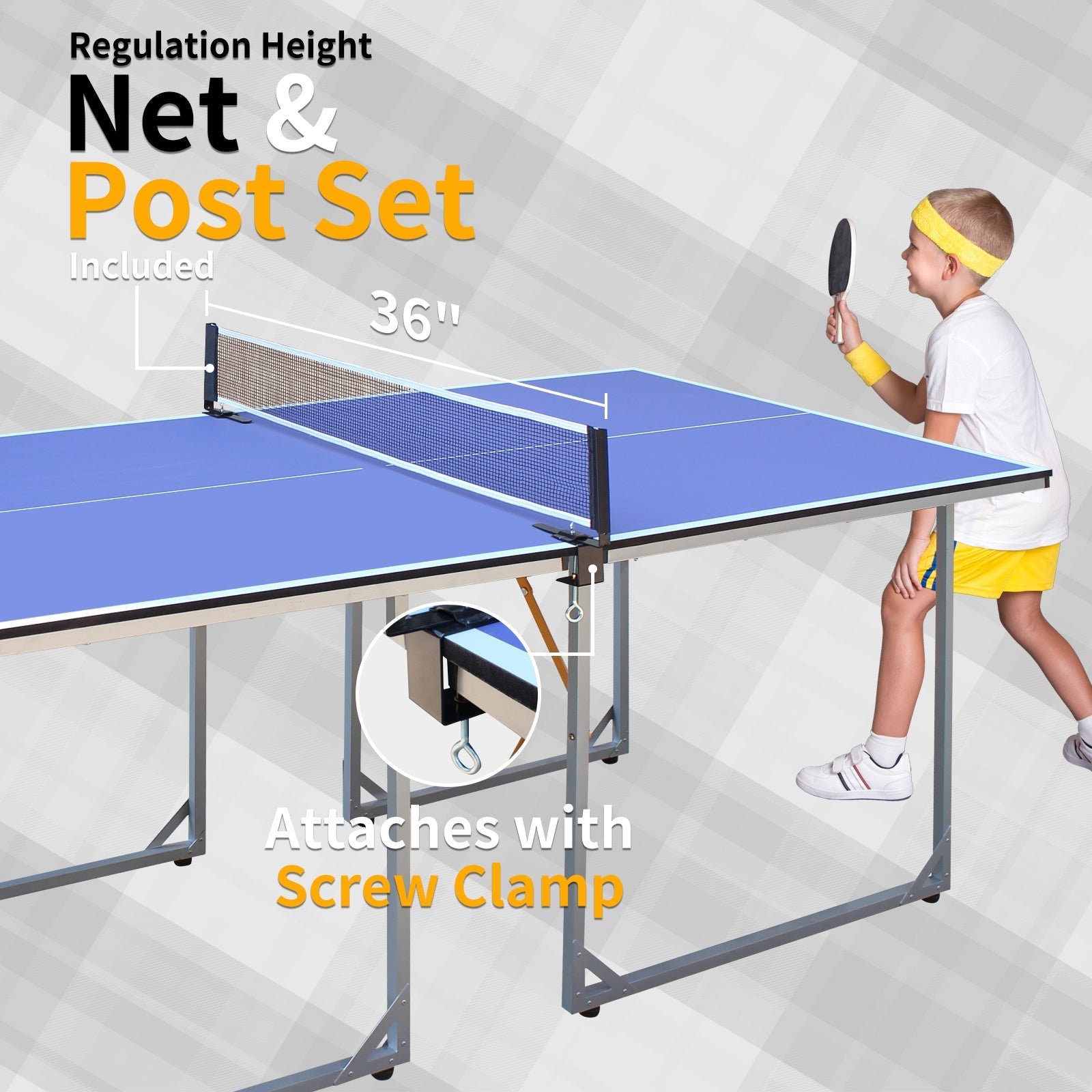 6ft Mid-Size Table Tennis Table