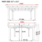 Alora Premium Outdoor All-Season Backyard Patio Cedar Wood Gazebo Pergola