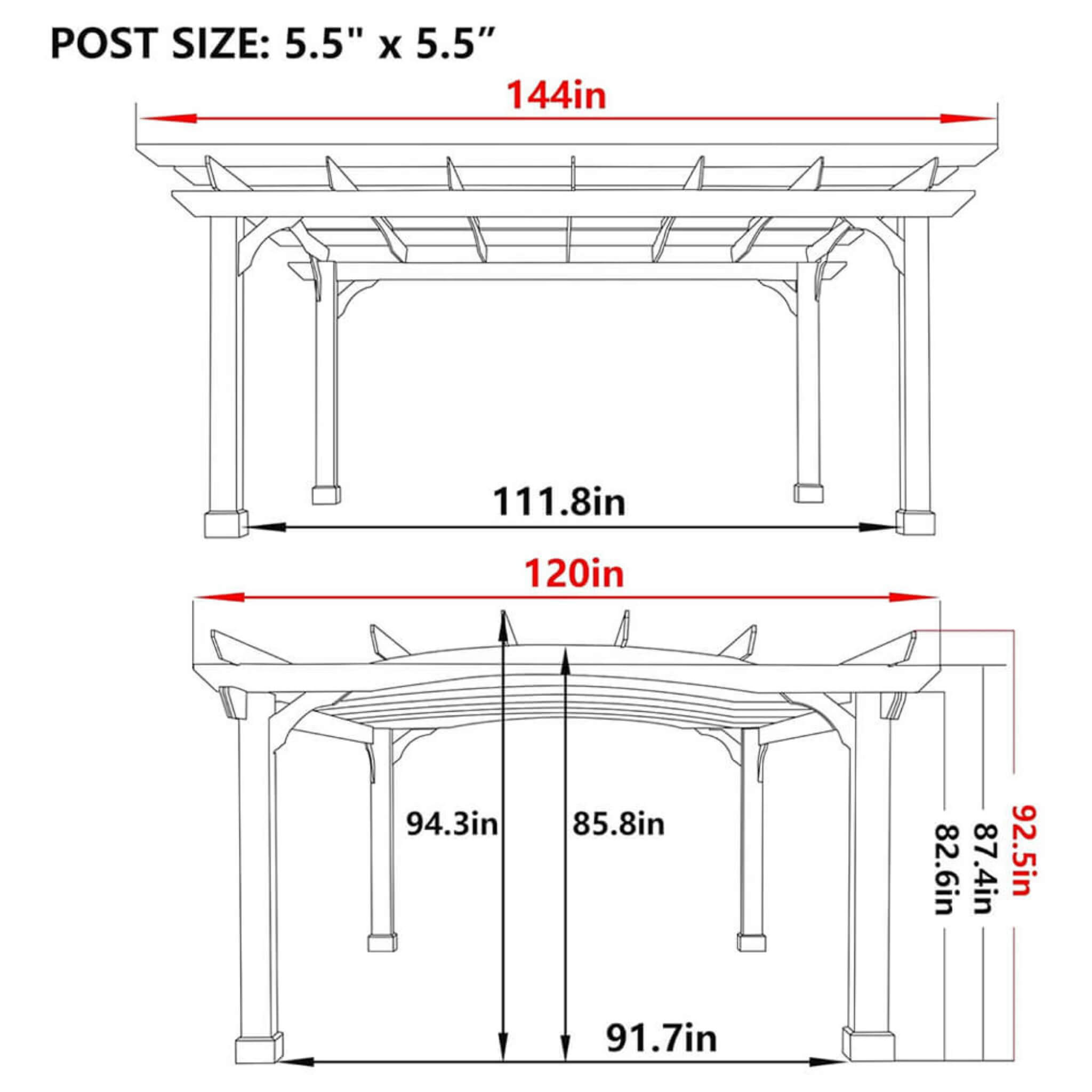 Alora Premium Outdoor All-Season Backyard Patio Cedar Wood Gazebo Pergola