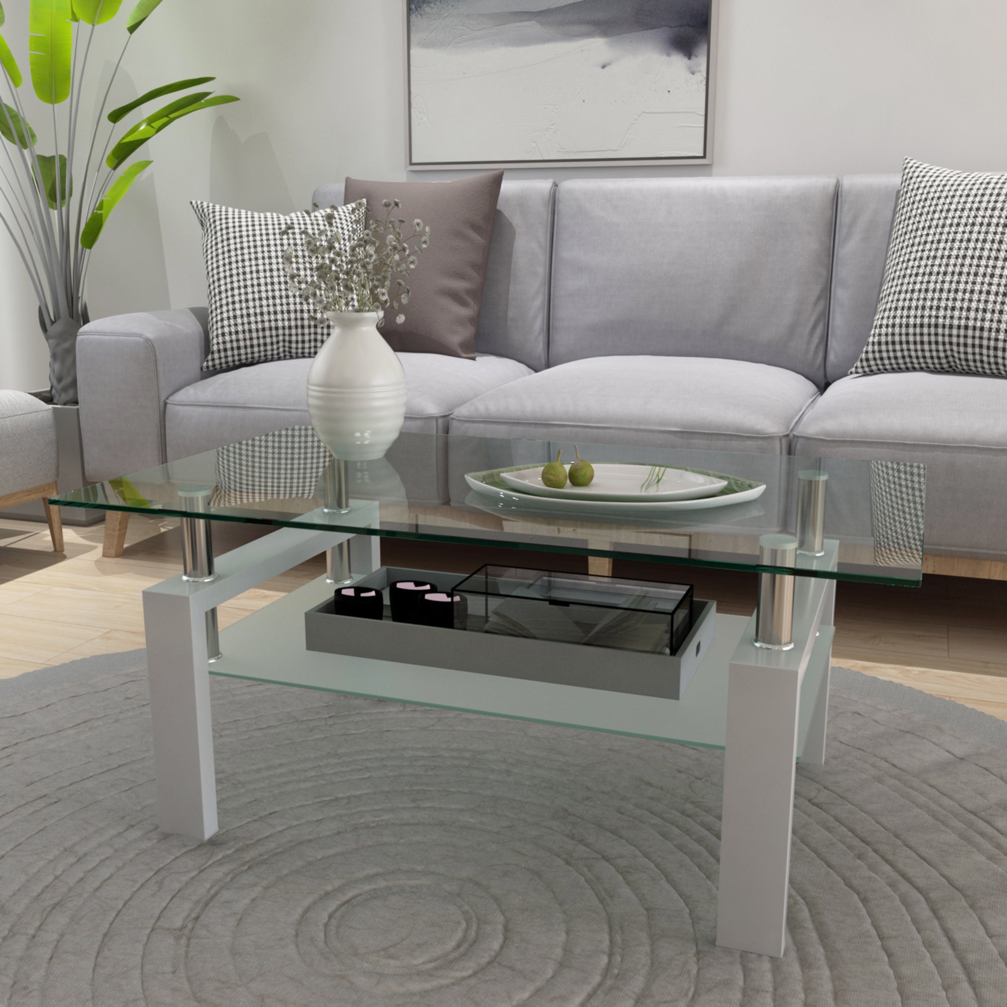White Coffee Table Modern Side Center Tables