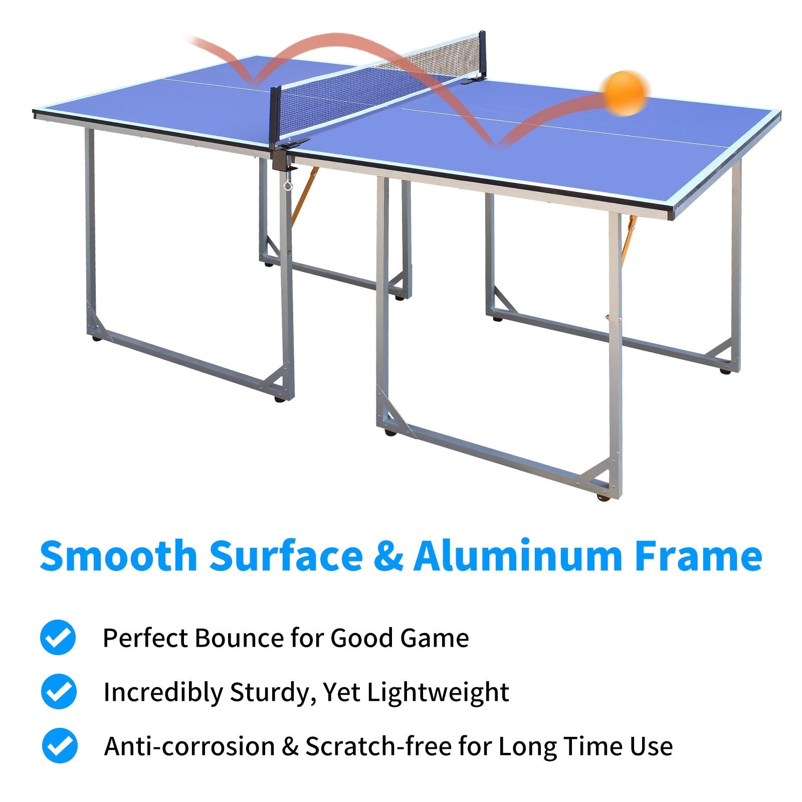 6ft Mid-Size Table Tennis Table