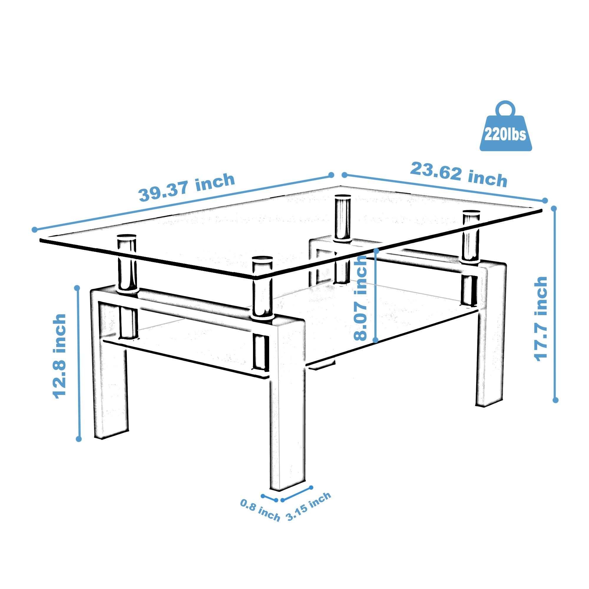White Coffee Table Modern Side Center Tables