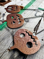3-Pack Metal Halloween Jack-O-Lanterns Yard Stakes
