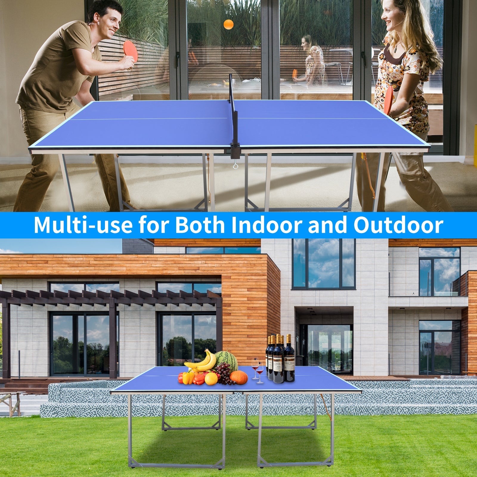 6ft Mid-Size Table Tennis Table