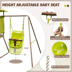 4-in-1 Swing Set with Covered Playhouse