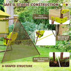 4-in-1 Swing Set with Covered Playhouse