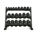 450-Pounds Rubber Hex Dumbbell Set With Rack (SAK90714)