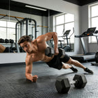 450-Pounds Rubber Hex Dumbbell Set With Rack (SAK90714)