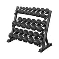 450-Pounds Rubber Hex Dumbbell Set With Rack (SAK90714)