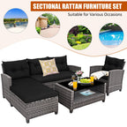 4 Pieces Patio Rattan