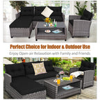 4 Pieces Patio Rattan
