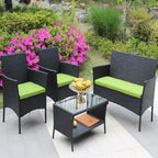 4 PC Rattan Patio Furniture Set