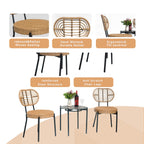 3 Pieces Of Luxury Outdoor Wicker Furniture - Patio Bistro Style Table And Chair Combination