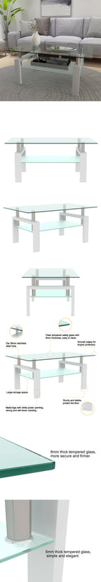 White Coffee Table Modern Side Center Tables