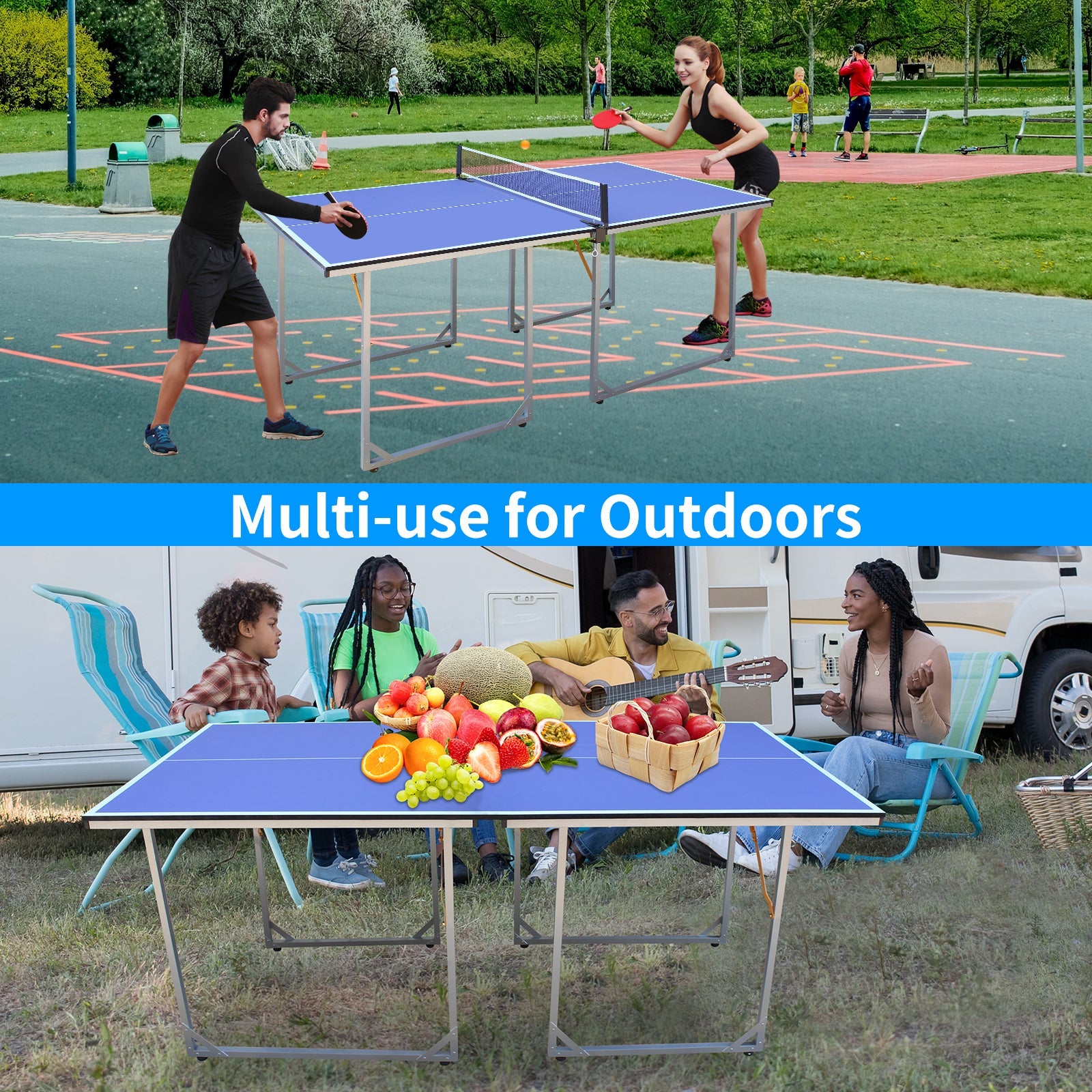 6ft Mid-Size Table Tennis Table