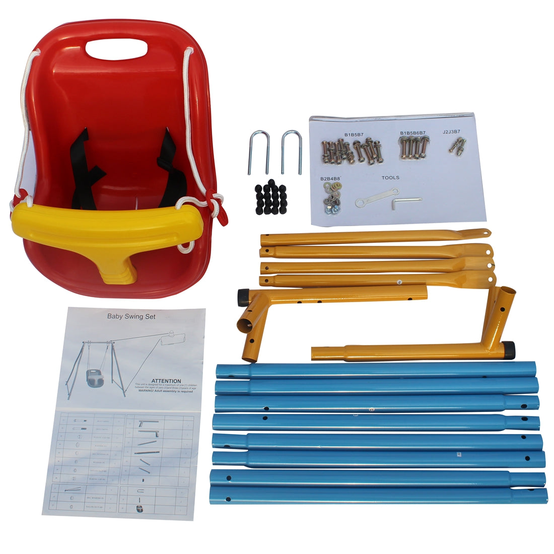 Baby Toddler Indoor/Outdoor Metal Swing Set