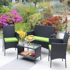 4 PC Rattan Patio Furniture Set