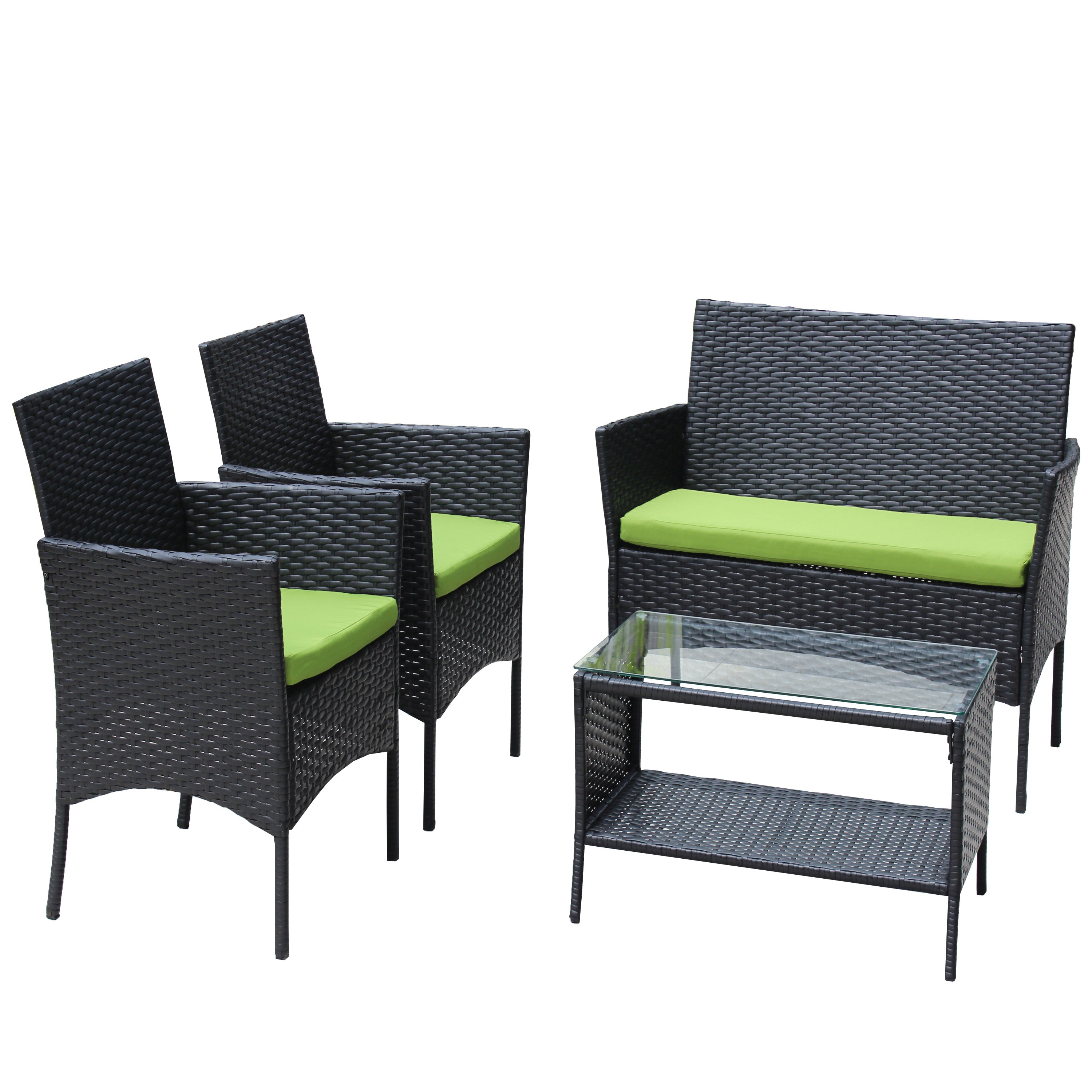 4 PC Rattan Patio Furniture Set