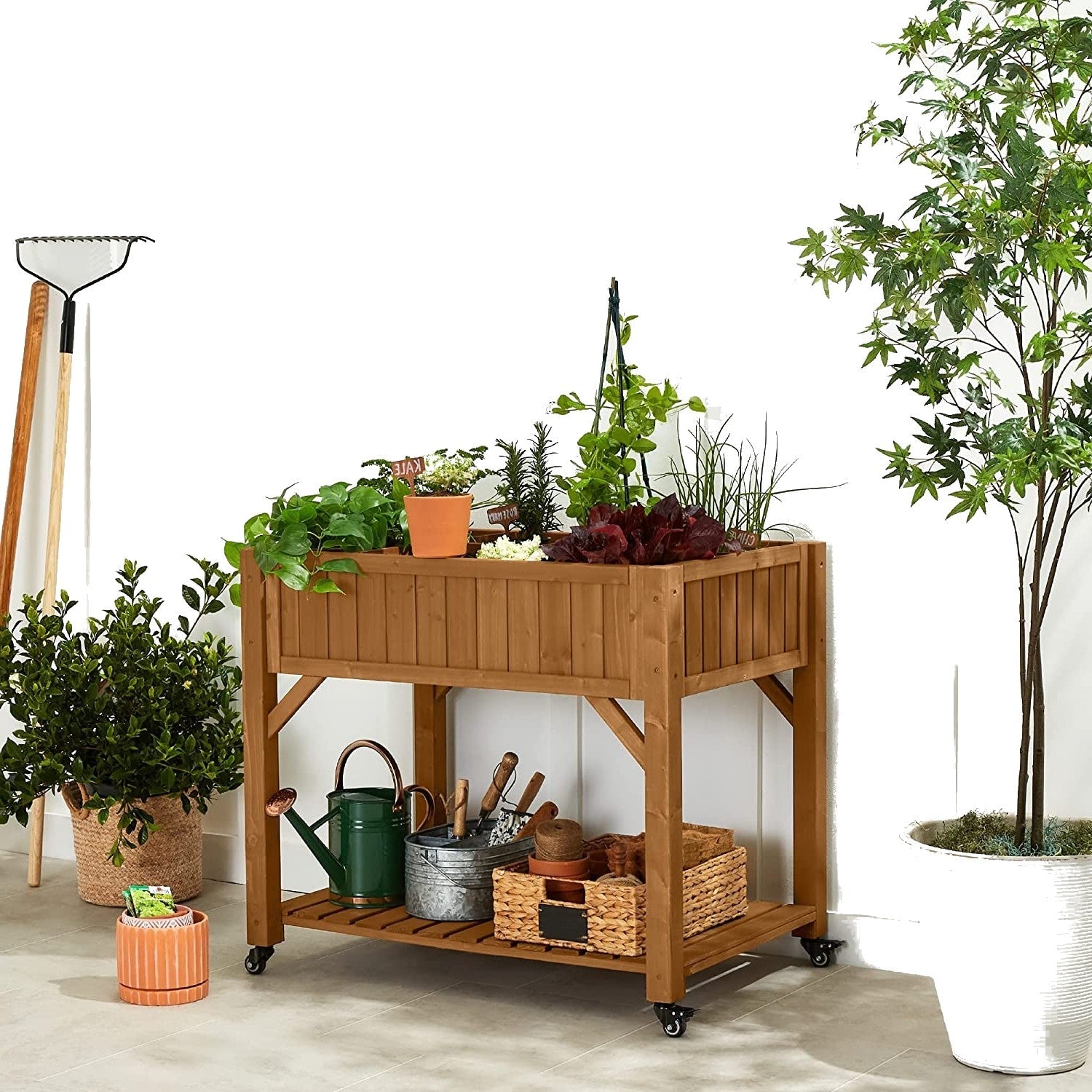 Outdoor Elevated Raised Garden Bed Planter Box
