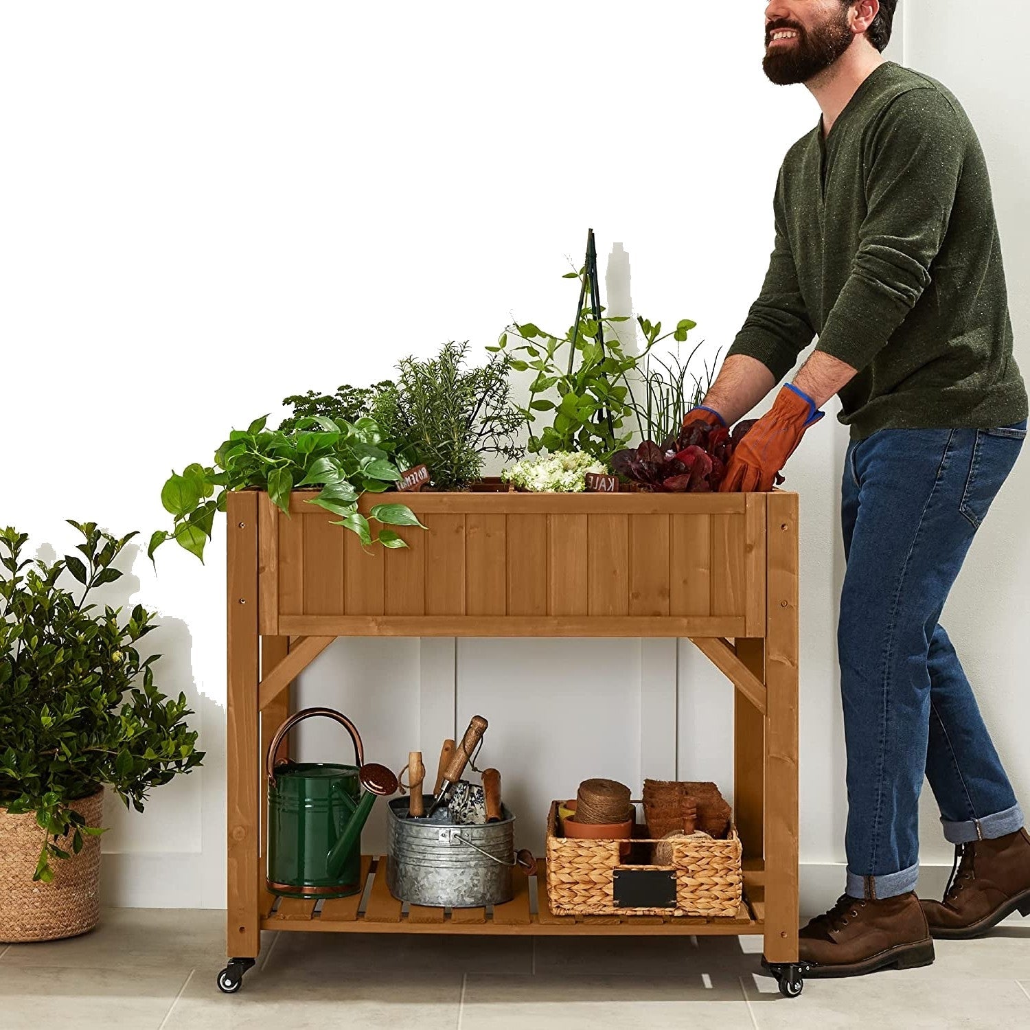 Outdoor Elevated Raised Garden Bed Planter Box