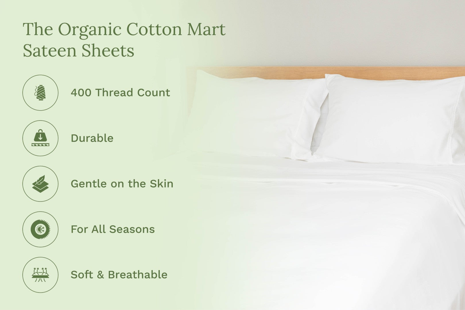 Organic Sateen Bed Sheets Set