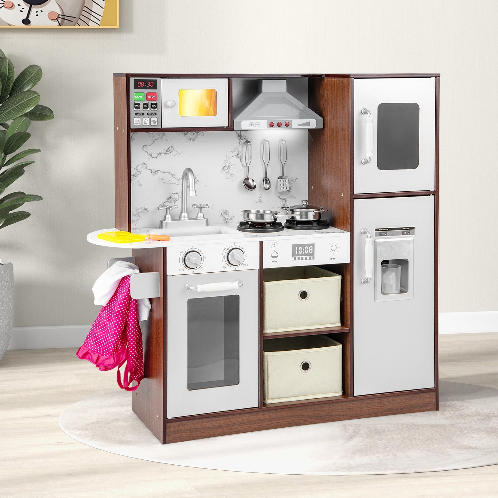 Kids Modern Toy Kitchen Playset with Attractive Lights and Sounds