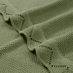Heirloom Lace Knit Baby Blanket in Sage Green
