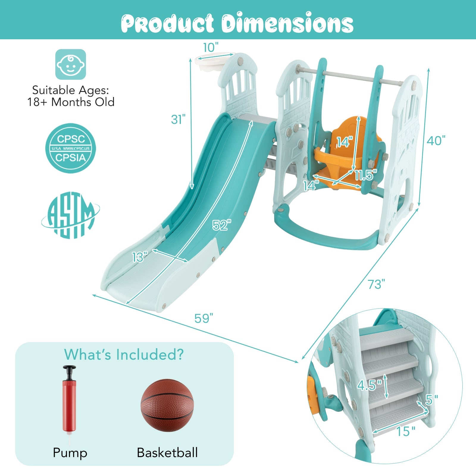 Toddler Slide and Swing Set