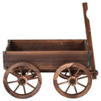 Outdoor Garden Fir Wood Barrel Planter Wagon