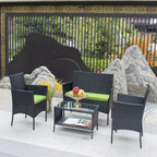 4 PC Rattan Patio Furniture Set