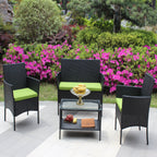 4 PC Rattan Patio Furniture Set