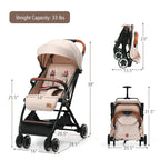 Lightweight Aluminium Frame Baby Stroller with Net-Beige
