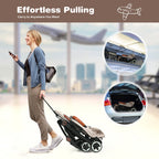 Lightweight Aluminium Frame Baby Stroller with Net-Beige