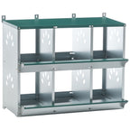 6-Room Metal Chicken Nesting Box – Galvanized Steel Hen Coop