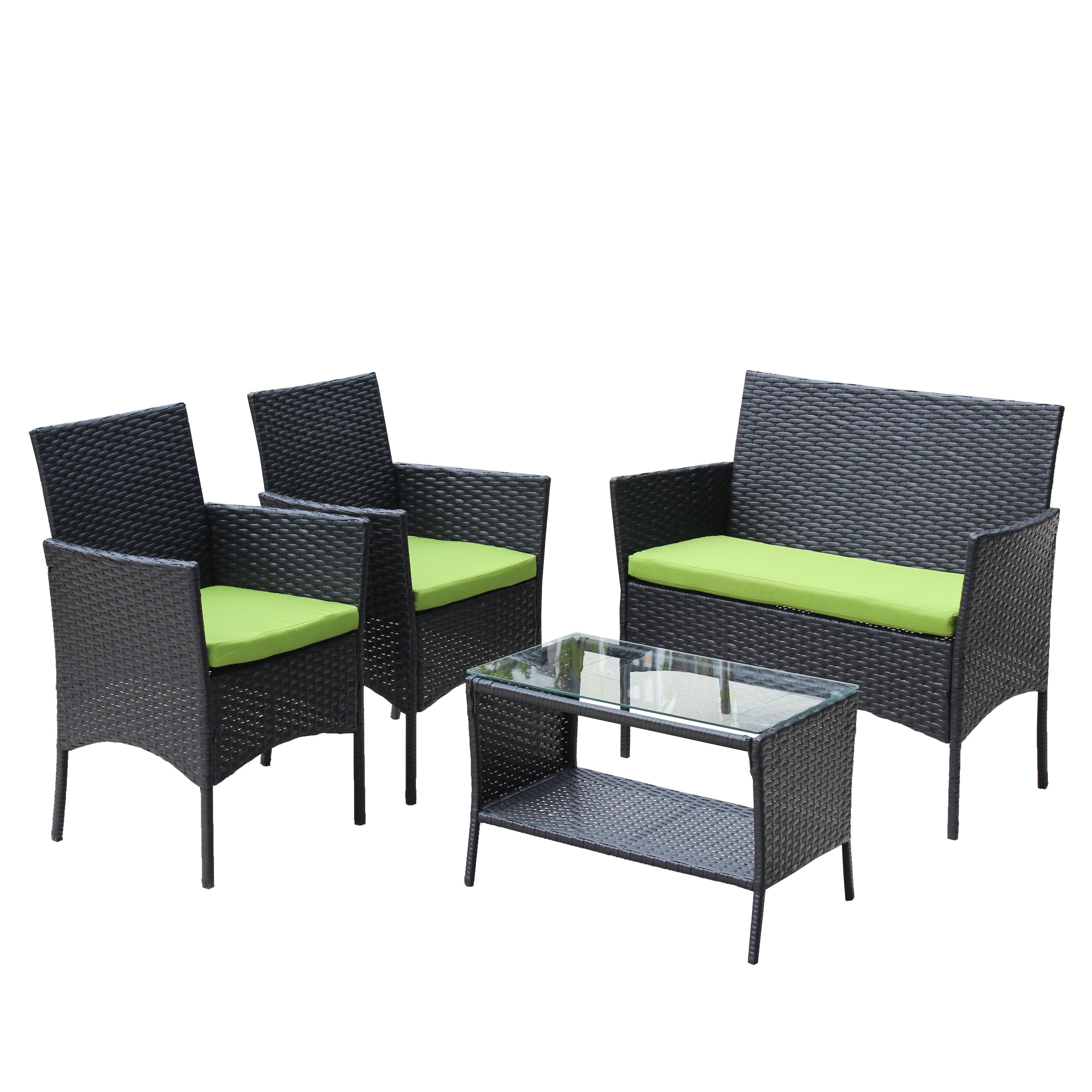 4 PC Rattan Patio Furniture Set