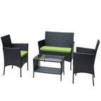 4 PC Rattan Patio Furniture Set