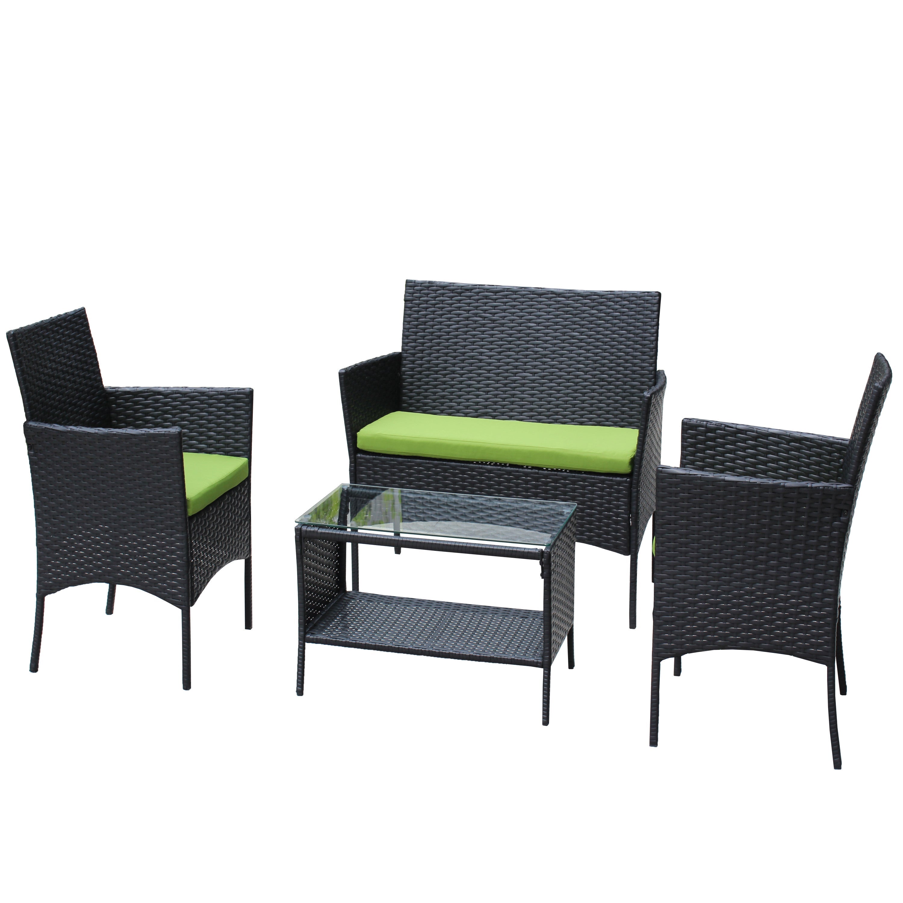 4 PC Rattan Patio Furniture Set