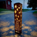 Enchanted Evergreen Solar Pillar - Steel Christmas Tree Solar Light