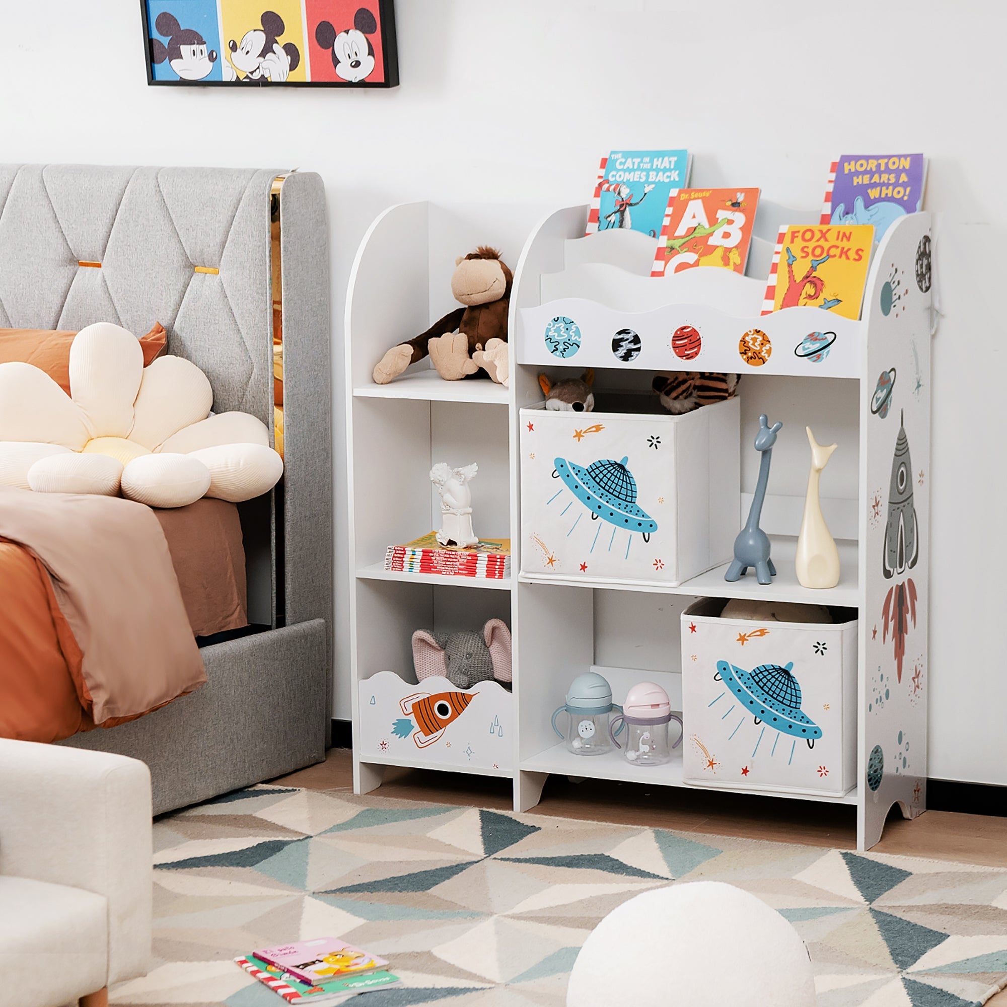 Kids Toy and Book Organizer with Storage Bins
