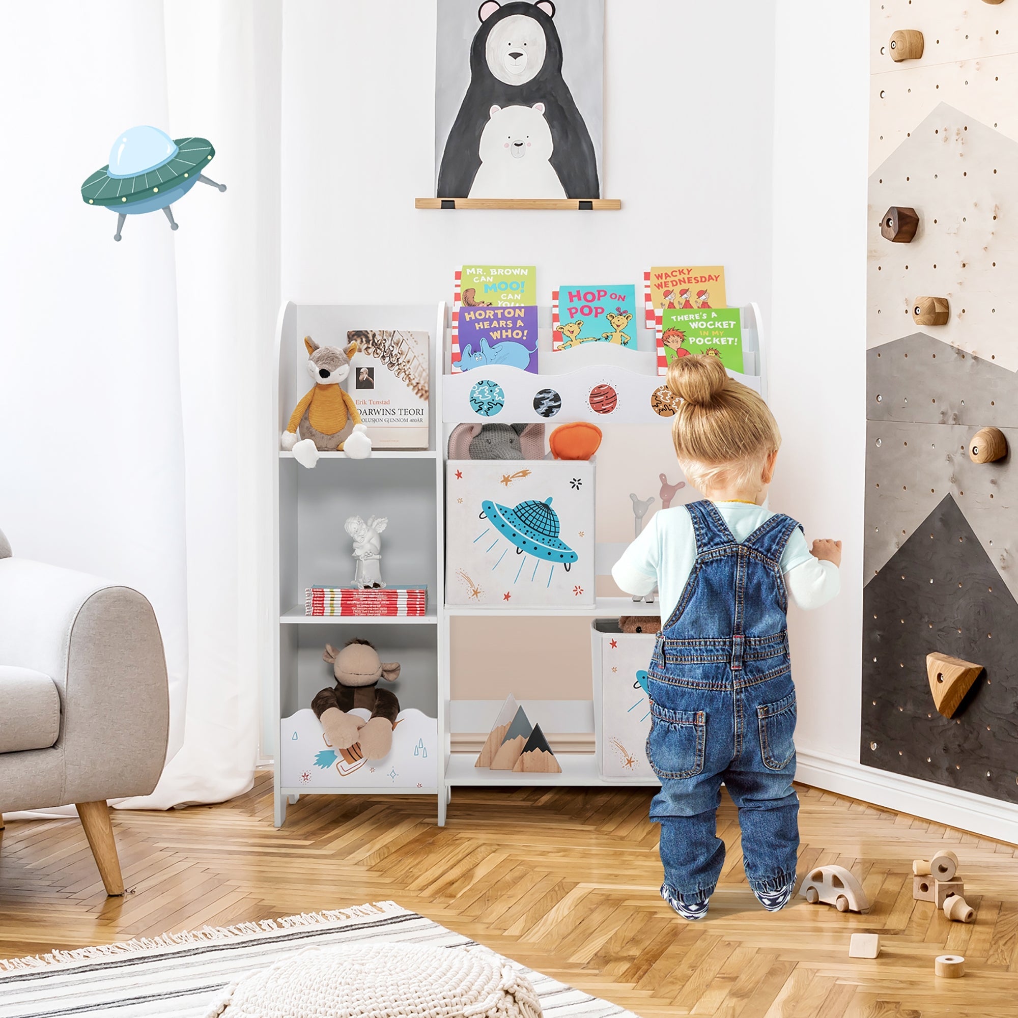 Kids Toy and Book Organizer with Storage Bins