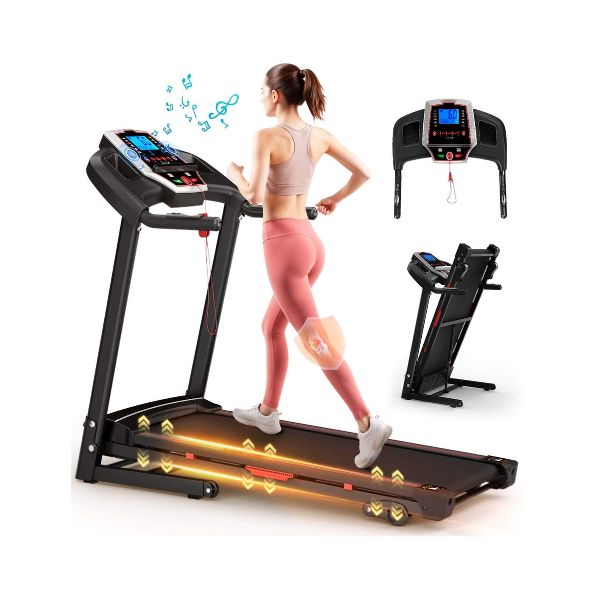 Portable 3.5HP Space Saving Folding Treadmill W/ Incline & 12 Preset Programs (SAK29735)