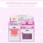 Kids Wooden Kitchen Toy Strawberry  Cooking Playset