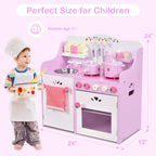 Kids Wooden Kitchen Toy Strawberry  Cooking Playset